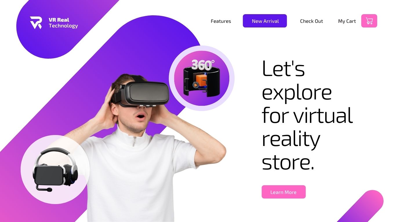 Clean-Virtual-Reality-Website-Header.jpg Package For Basic E-commerce Website Design @ 269 dollars - Image 1